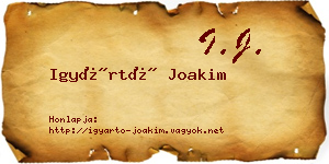 Igyártó Joakim névjegykártya